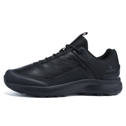 Men Hiking Sneakers Litchi Leather High Quality Male Trekking Climbing Sneakers Non-slip Luxury Designer Outdoor Shoe