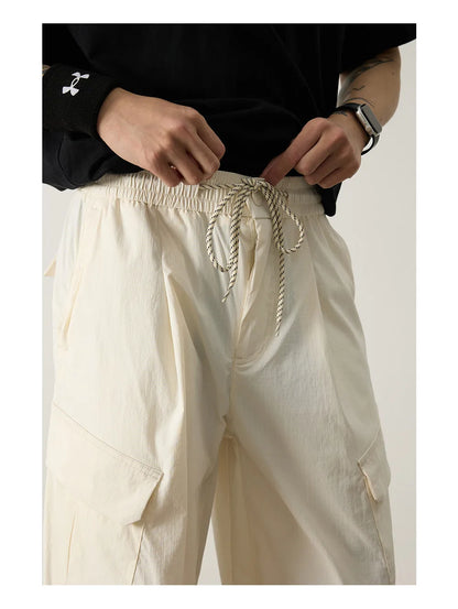 Unisex Outdoor Quick Dry Lightweight Techwear Hiking Cargo Pants Loose Fit Casual Sports Spring Summer Thin Long Pants Trendy