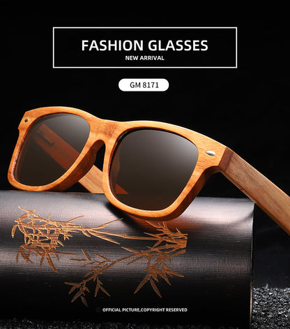 Natural Bamboo And Wooden Sunglasses VIP Manual Polarized Glasses Luxury Brand Environmental Degradable Glasses Gift Box