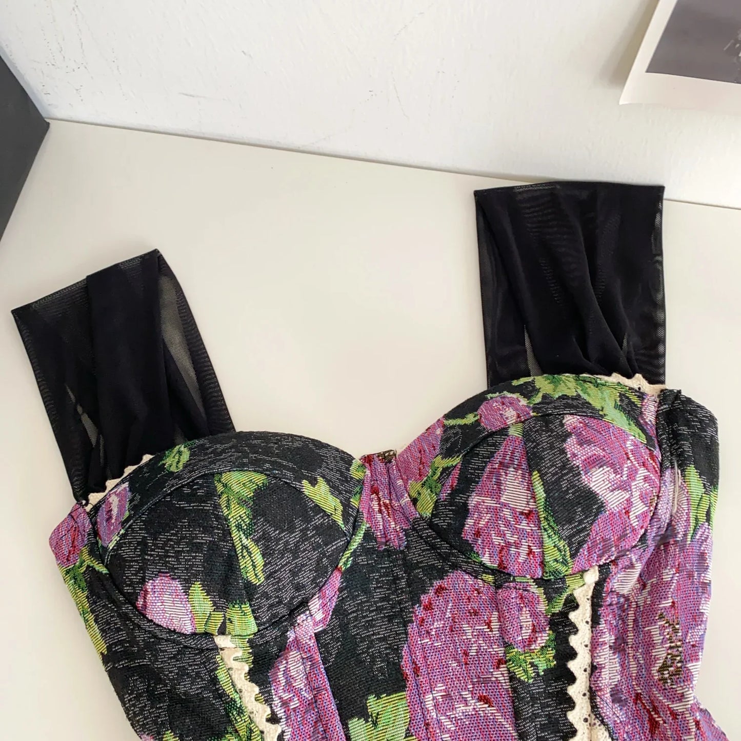 American Retro Print Evening Camisole Female Strap Lace Spliced Slim Top 2025 Streetwear Floral Vintage Beach Tank Top