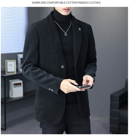 Blazer Boutique Men's Fashion Business Casual Solid Color Korean Version of The Trend Simple Casual Elite Party Gentleman Suit