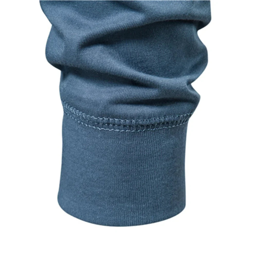 Men's Long Sleeve Button Down T-Shirts Autumn Henley Collar Casual High Quality 100% Cotton Crew Neck Mens T Shirts