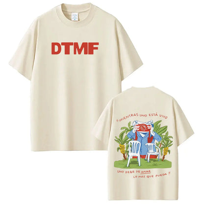 Rapper Bad Bunny Tour 2026 Graphics T-Shirt Men Women Vintage T Shirts Short-sleeved 100% Cotton Hip-hop Aesthetics T-shirts