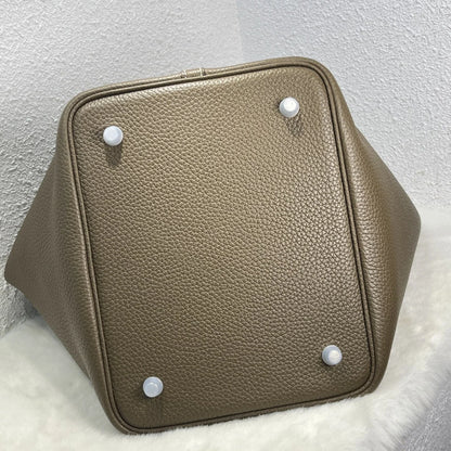 22 CM Large size Top Quality Bucket Bags Women's Bag Lady Luxury Designer High End Bag TC Cowhide Golden Sliver