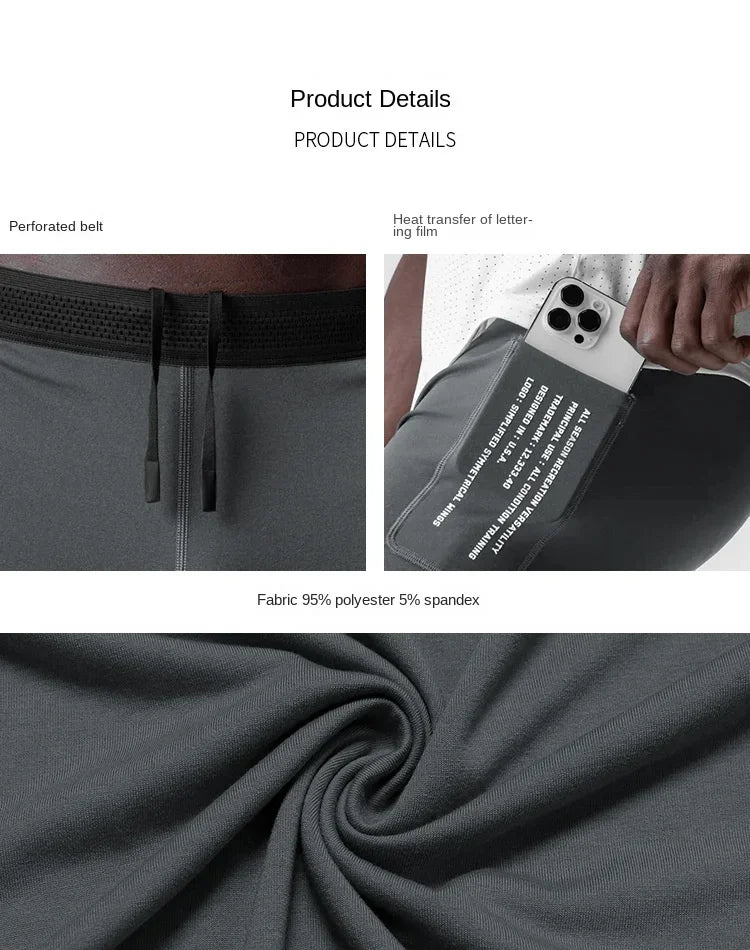 Men's Workout Shorts Quick Dry Skinny Running Shorts Gym Fitness Jogger Stretch Slim Fit Bodybuilding Short Pants Activewear
