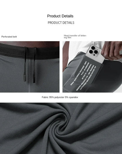 Men's Workout Shorts Quick Dry Skinny Running Shorts Gym Fitness Jogger Stretch Slim Fit Bodybuilding Short Pants Activewear