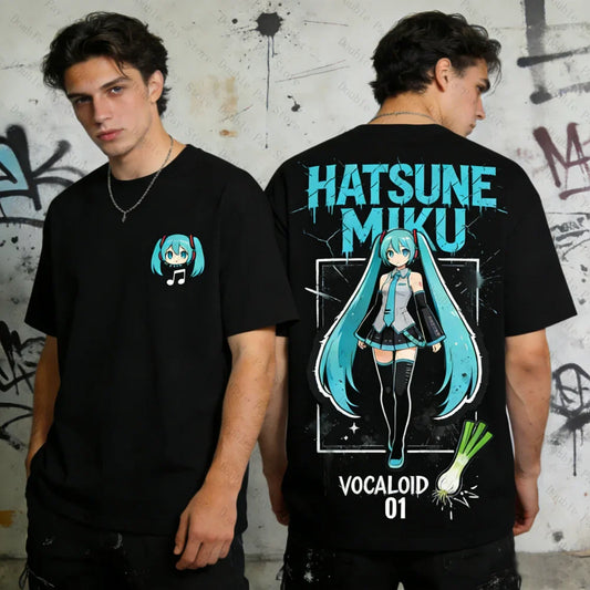 Miku Oversized T-shirt Men Women Anime Vocaloid 01 Tee Harajuku Streetwear Short Sleeve Tops Hip Hop Casual Summer Clothes