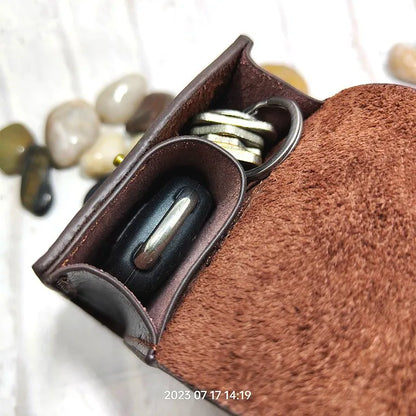 Multifunctional Key Holder Waist Bag Genuine Leather Car Key Case Folding Glasses Belt Pack Men Women 1652cg