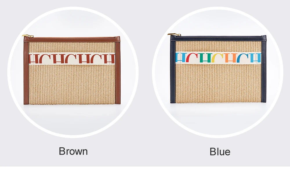 Handmade Woven Clutch Bag Ribbon Embellished Niche Style Clutch Bag