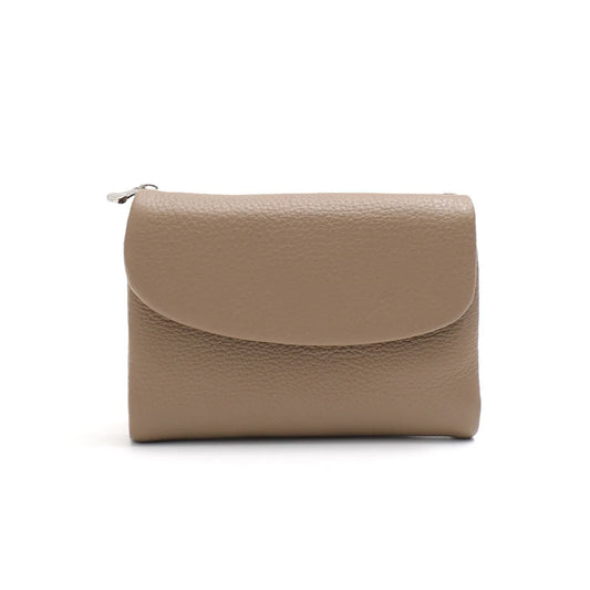 Portefeuille court minimaliste pour femme en cuir véritable avec rabat aimanté, porte-monnaie à trois volets, plusieurs fentes pour cartes, portable, usage quotidien