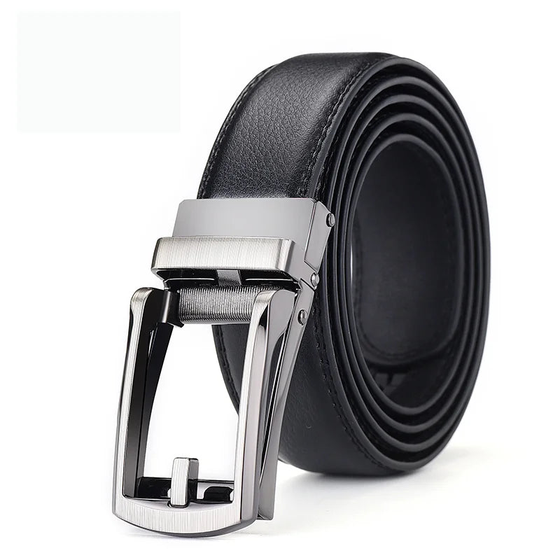 Men Belt Top Quality Cow Genuine Leather Men's Belt Cowhide Strap for Male Automatic Buckle Belts for Men Alloy Buckle Belt
