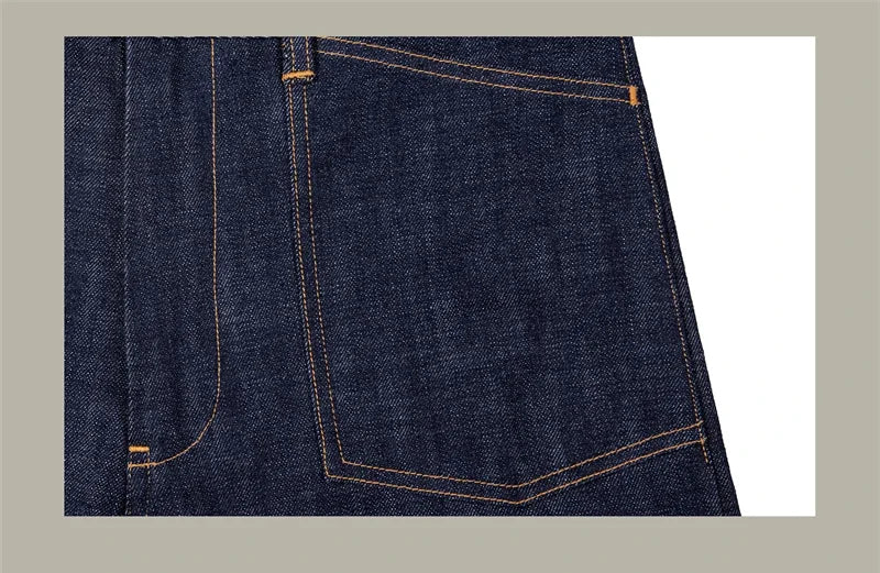 Denim Railroad Pants High Waist Rugged Style Selvage Jeans Back Buckle