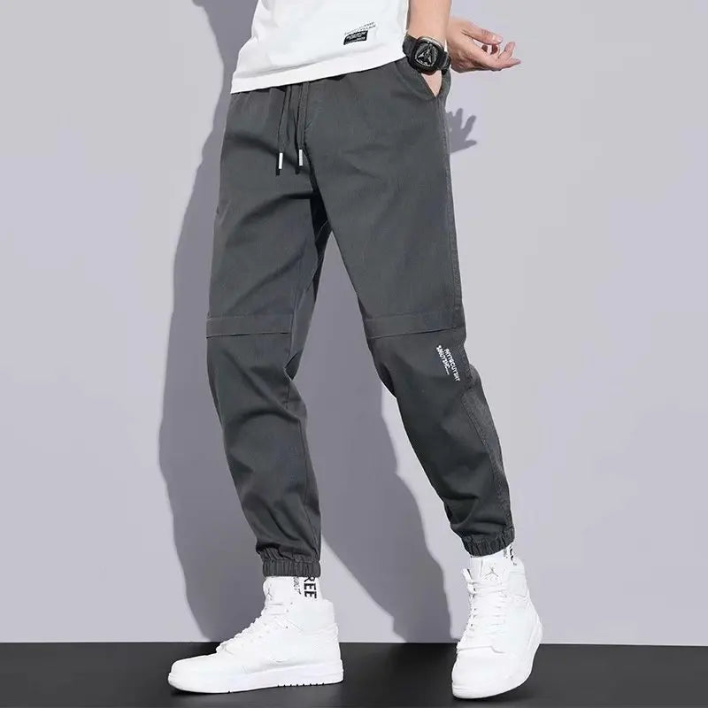 Men's Fashion New Beach Pants Joggers Streetwear Sweatpants Casual Pants Loose Summer Solid Color Long Drawstring Streetwear