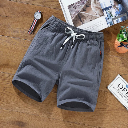 Men's Solid Gym Shorts Summer Outdoor Breathable Sports Shorts Plus Size Drawstring Casual Shorts Male