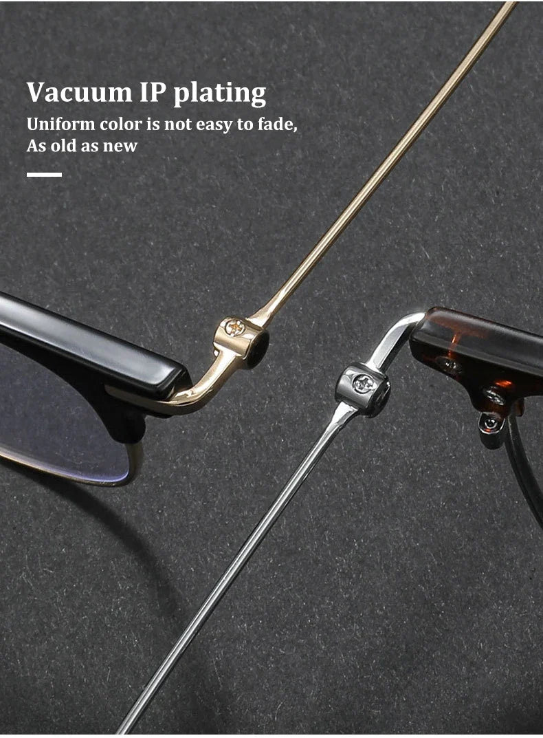 Fashion Vintage Teal Pure Titanium Eyeglasses Men and Women Computer Blue Blocking Myopia Customizable Prescription D8060