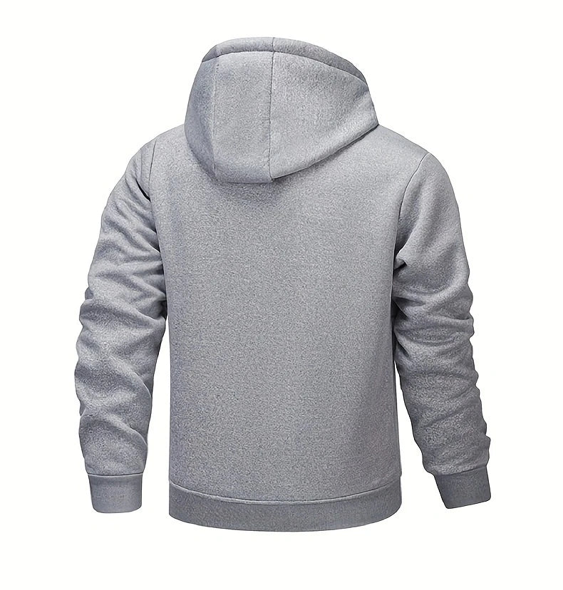 Winter Lambswool Zipper Hoodies Thicken Warm Jackets Long Sleeve Sweatshirts Casual Sports Fleece Black Coats Hooded Men Coat To