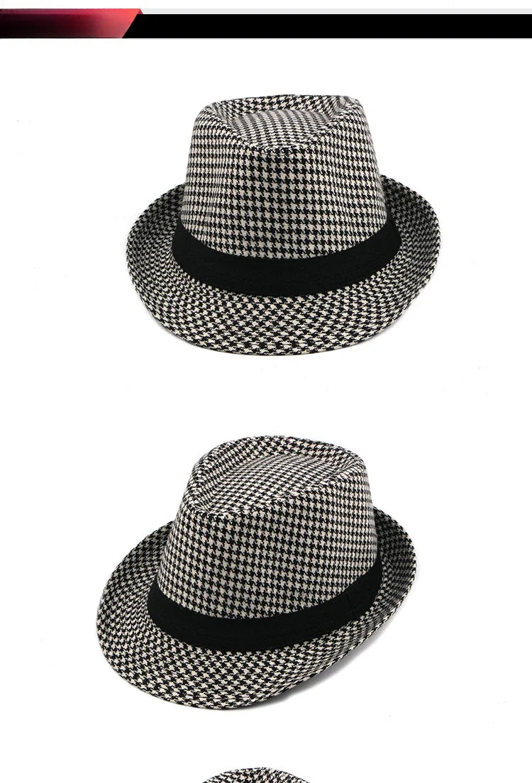 Spring Summer New Middle Aged Men's Top Hat Fashion Knitted Jazz Gentleman Black Chapeay Fedoras Bucket Hat Caps
