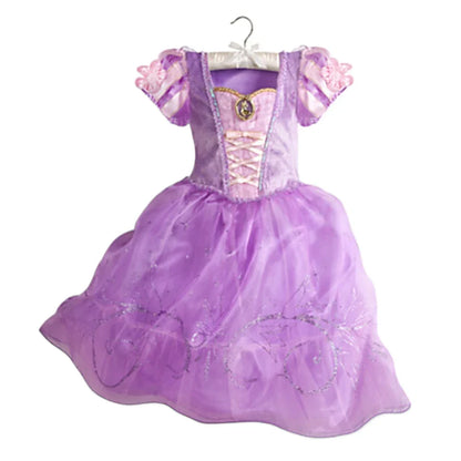 Disney Cinderella Cosplay Costume Kids Clothes for Girls Sequins Princess Dress with Floral Bow Birthday Party Ball Gown