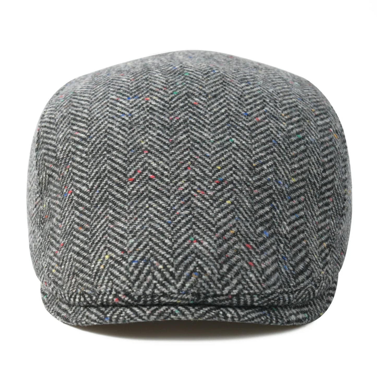 Men's Herringbone Flat Ivy Newsboy Hat Wool Blend Gatsby Cabbie Cap Winter Outdoor Hunting Cap