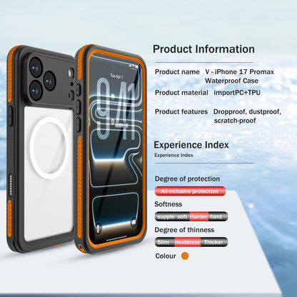 Suitable for iPhone 17 17 Pro Max waterproof phone case, essential for swimming sports, IP68 fully enclosed protective case