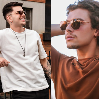 Fashion Hexagonal Geometry Polarized Sunglasses for Men and Women Polygon Metal Shade Pilot Sun Glasses ZS1203
