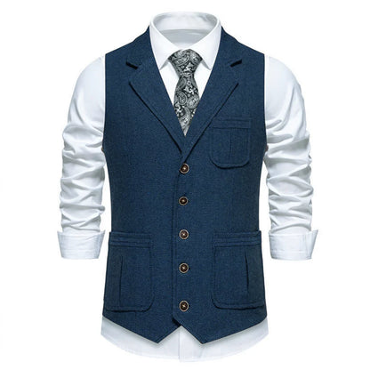 Men Vest Drak Gray Herringbone Single Button Waistcoat For Wedding Birthday Banquet Party Business Work Daily Men Suit Vest
