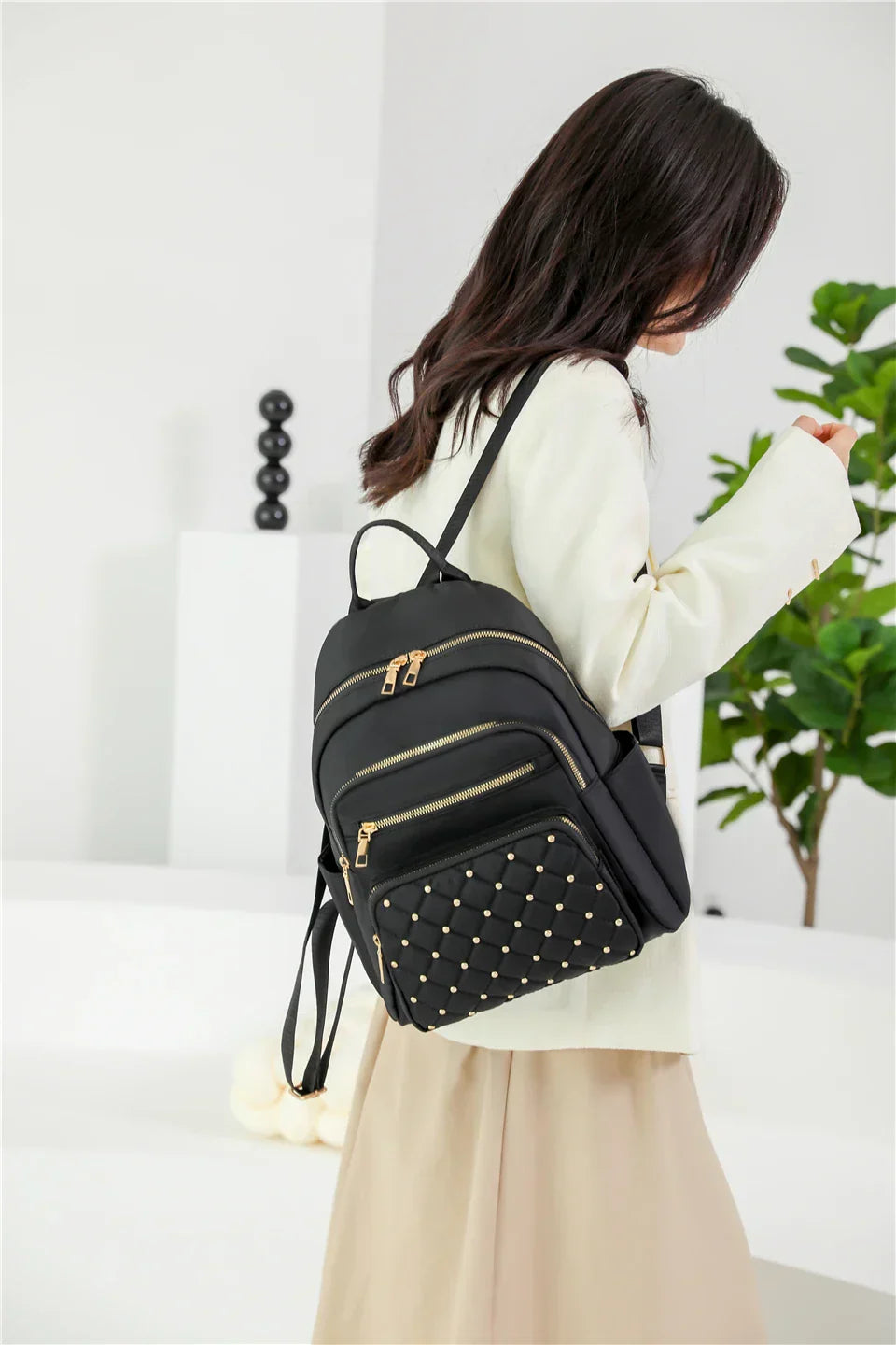 Fashion Bagpack Women High Quality Nylon Backpacks Female Big Travel Back Pack Large School Bags for Teenage Girls Shoulder Bag