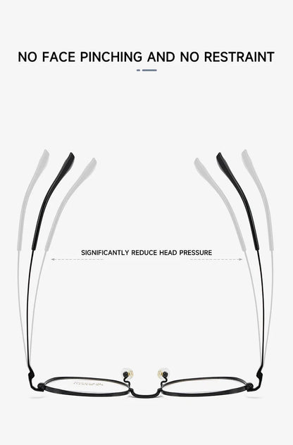 Simple Fashion Large Frame Titanium Design Women Anti-blue Light Reading Glasses Men Customized Prescription 02-K5012