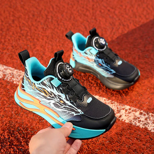 New Anti-skid Leather Kids Sneakers for Boys Running Walking Lightweight Casual Shoes With Fashion Dragon Pattern Size 31-38