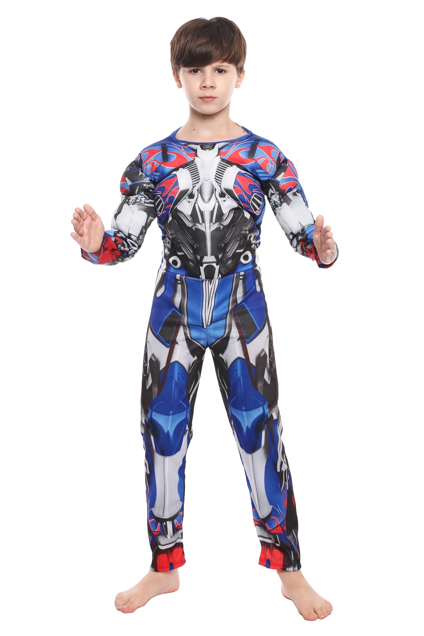 Halloween Boys Purim Optimus Muscle Prime Costume Robot Cars Jumpsuit Boy Superhero Book Week Child Fancy Dress