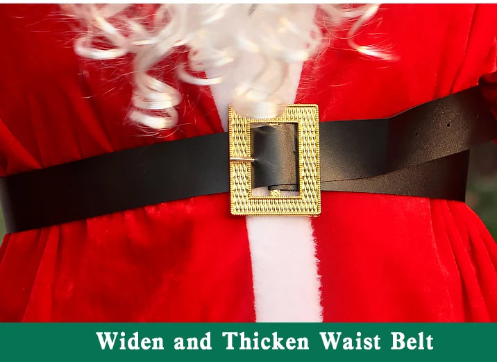 Santa Claus Clothes New Year Christmas Eve Party Men Santa Velvet Suit Outfit Adults Xmas Cosplay Costume