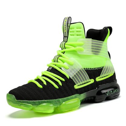 Kids Basketball Shoes High-top Sports Shoes Sneakers Durable Lace-up Non-Slip Running Shoes Secure for Little Kids Big Kids and