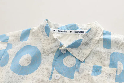 New Summer Baby Boys Clothes Sets Toddler Kids Letter T-shirt + Shorts 2Pcs Children Casual Outfits Clothing Tracksuits 0-5Years