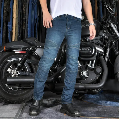 Men's Motorcycle Riding Jeans Pants, Anti-Skid Abrasion Resistant All-Weather Classic Fit Race-Ready Biker Gear