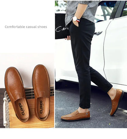 Genuine Leather Men Casual Shoes Luxury Brand Mens Loafers Moccasins Breathable Slip on Black Driving Shoes Plus Size 37-47