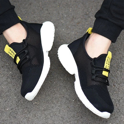 Work Boots Breathable Safety Shoes Men's Lightweight Summer Anti-Smashing Piercing Work Sandals Single Mesh Steel Toe Sneaker