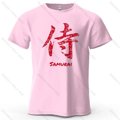 Samurai Character Printed Men's T-Shirt 100% Cotton Oversized Classic Asian Aesthetics Graphic Tees for Women Tees Streetwear