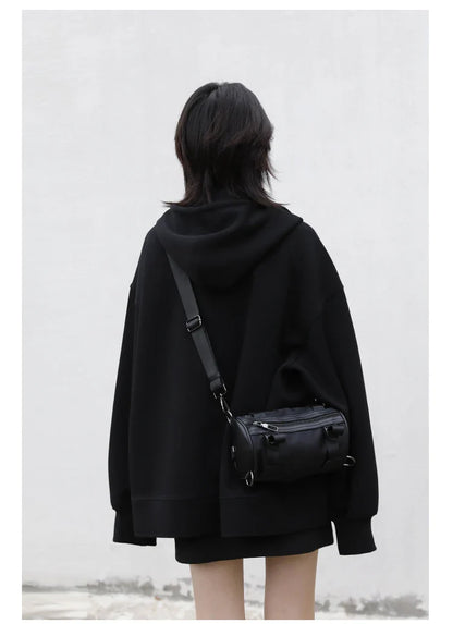 Women Sweatshirts Hoodies Solid Loose Casual Hooded Female Tops Lady Coat Medium Length Overcoat Spring Autumn 2025