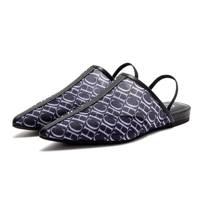 Pointed Toe Slippers Luxury Branded Casual Shoes Flat Strappy Home Outdoor Beach Walking Shoes