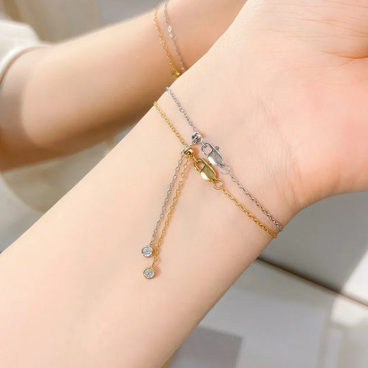 Bracelet solitaire en moissanite taille poire/marquise/cœur pour femme, chaîne de poignet en argent S925 plaqué or 18 carats avec certificat