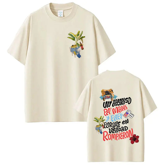 Rapper Bad Bunny T-shirt Debi Tirar Mas Fotos DTMF World Tour T Shirts Men's Clothing Fashion Hip Hop Vintage T-shirt Streetwear