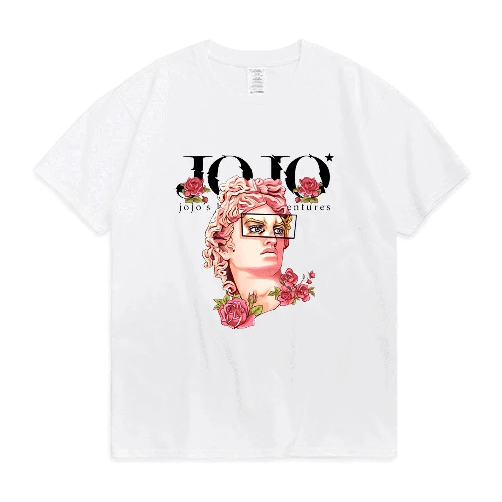 Anime Jojo 7 Steel Ball Run Charlie Kirk & Gyro Zeppeli Graphic Cotton Unisex Shirt 2026 Summer New Y2k Short Sleeve T Shirt