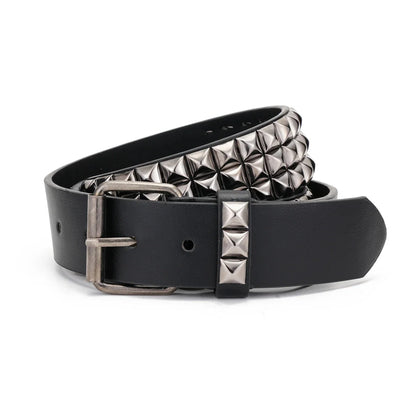 A Unique, Fashionable and Trendy Hand-Rivet Gothic-Style Pin-Buckle PU Belt Suitable for Men, Women and Teenagers