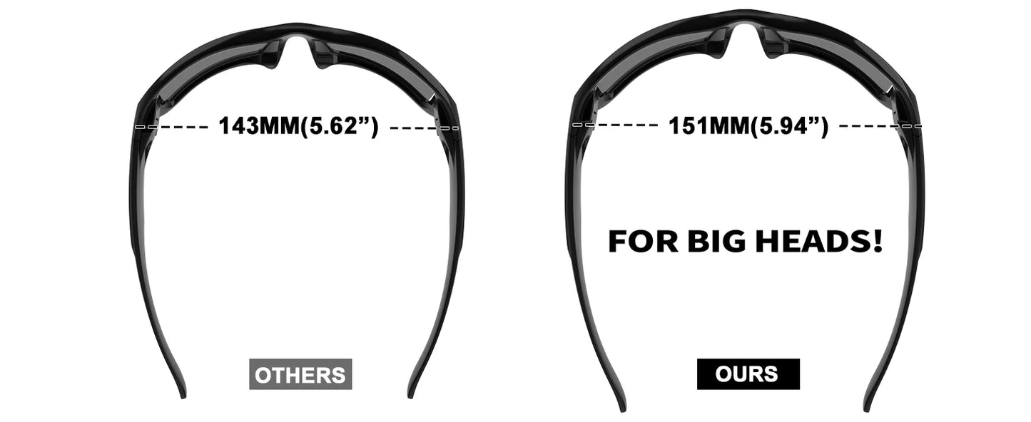 Polarized glasses Wrap Around Sports Sunglasses for Big Heads Men Women UV400 Sun Glasses 8232