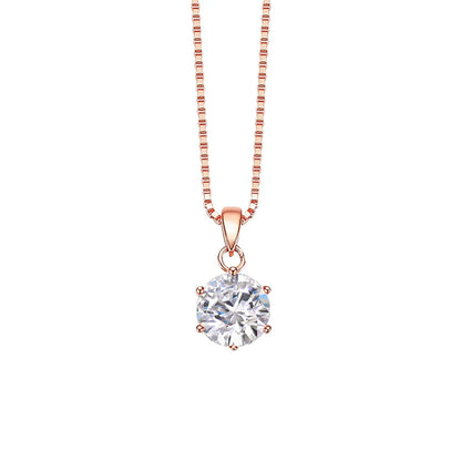 0.5-10CT Real Moissanite Pendant Necklace For Women D Color Round Diamond Necklace 925 Sterling Silver Classic Bride Jewelry