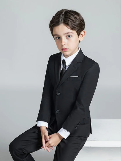 Boys Suits 4-Piece Jacket Vest Pants Tie Random Teen Dress Wedding Performance Prom Formalwear Classic Slim Elegant Age 2-16Y