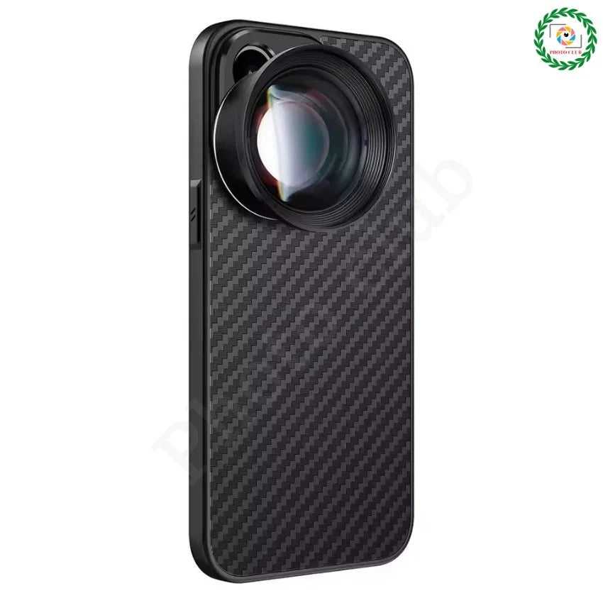 17mm Carbon Fiber Thread Phone Case For iPhone 17 Pro Max 17mm Interface Phone Case iPhone 17 Series Photography Accessories