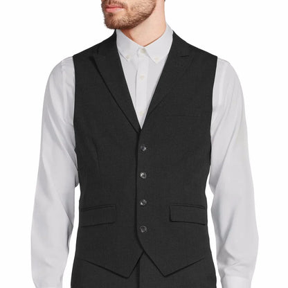 Men Vest Gray Single Button With Lapel Solid Waistcoat For Wedding Banquet Party Office Business Work Daily Men Suit Vest