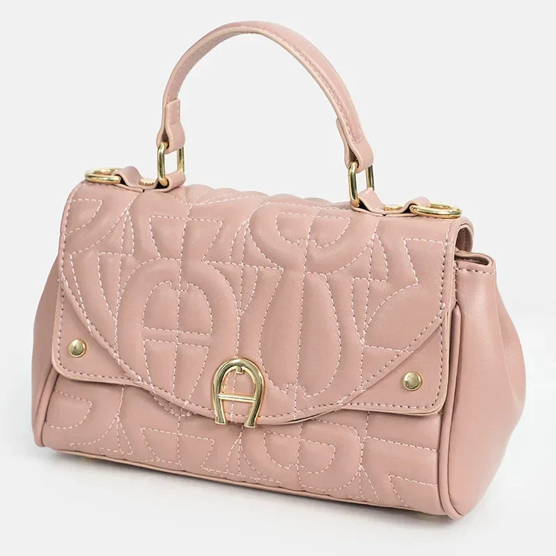 New Retro Women's Bag with Solid Color Letter Printing Exquisite Handbag, High-quality Multifunctional Niche Aesthetic Bag