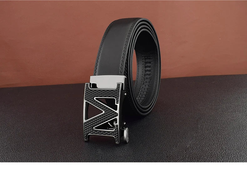 M letter Men Designer Belts High Quality White Luxury Brand Belt Automatic Buckl Cowskin Casual Waist Strap Ceinture Homme